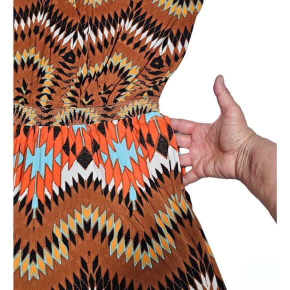 INC International Concepts Romper Women's 3X V Neck Pockets Tribal Aztec - Picture 4 of 13